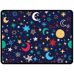 Colorful-background-moons-stars Double Sided Fleece Blanket (large)  by Vaneshart