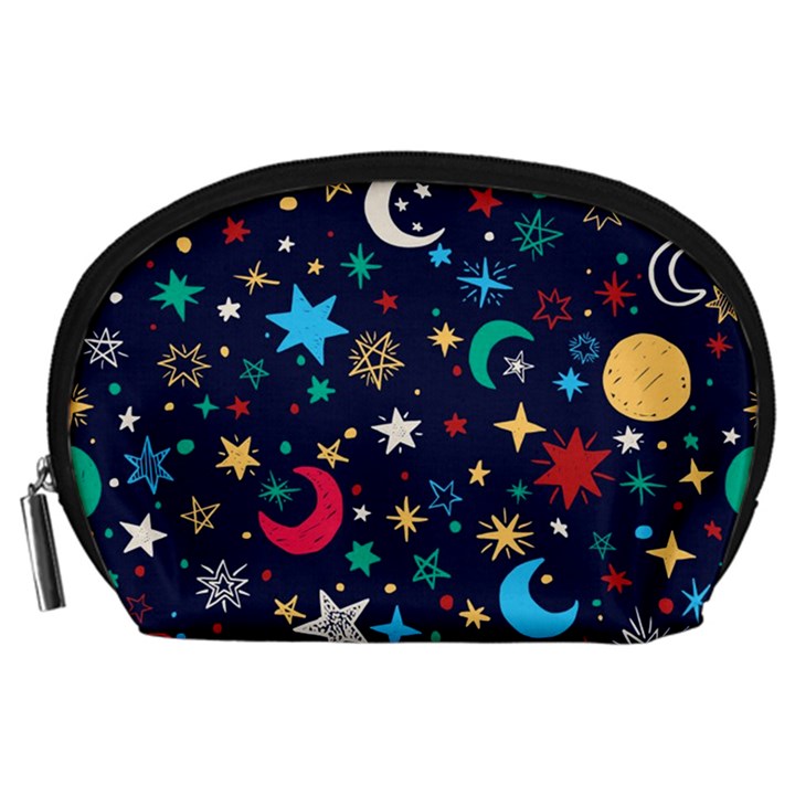 Colorful-background-moons-stars Accessory Pouch (Large)