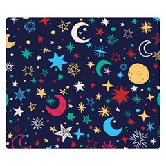 Colorful-background-moons-stars Double Sided Flano Blanket (small)  by Vaneshart