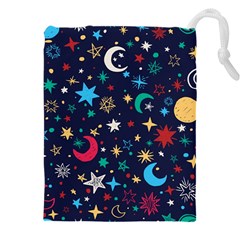 Colorful-background-moons-stars Drawstring Pouch (4xl)