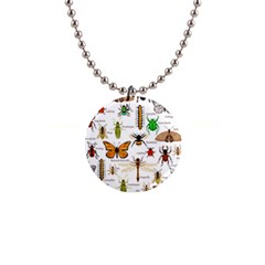 Insects Seamless Pattern 1  Button Necklace