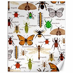 Insects Seamless Pattern Canvas 11  X 14  by Vaneshart