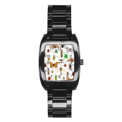 Insects Seamless Pattern Stainless Steel Barrel Watch by Vaneshart