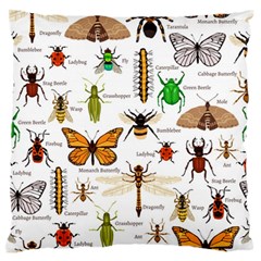 Insects Seamless Pattern Large Flano Cushion Case (one Side) by Vaneshart