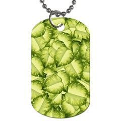 Seamless Pattern With Green Leaves Dog Tag (one Side) by Vaneshart