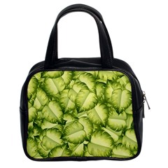 Seamless Pattern With Green Leaves Classic Handbag (two Sides) by Vaneshart