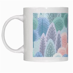 Abstract-seamless-pattern-with-winter-forest-background White Mugs by Vaneshart