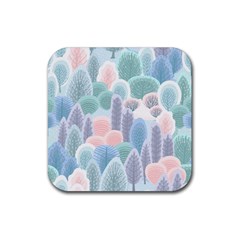 Abstract-seamless-pattern-with-winter-forest-background Rubber Coaster (square)  by Vaneshart