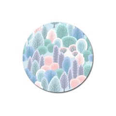 Abstract-seamless-pattern-with-winter-forest-background Magnet 3  (round) by Vaneshart