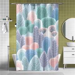 Abstract-seamless-pattern-with-winter-forest-background Shower Curtain 48  X 72  (small)  by Vaneshart