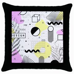 Graphic Design Geometric Background Throw Pillow Case (black) by Vaneshart