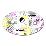 Graphic design geometric background Oval Magnet Front