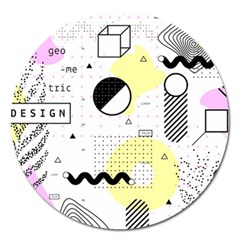 Graphic Design Geometric Background Magnet 5  (round) by Vaneshart