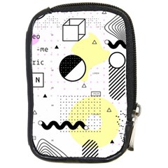 Graphic Design Geometric Background Compact Camera Leather Case by Vaneshart