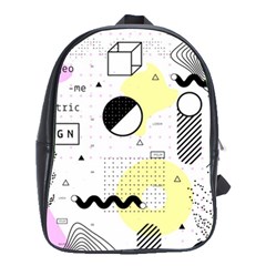 Graphic Design Geometric Background School Bag (large) by Vaneshart