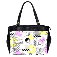 Graphic Design Geometric Background Oversize Office Handbag (2 Sides) by Vaneshart