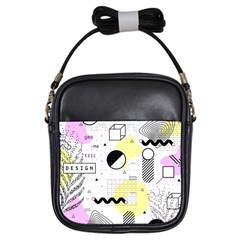 Graphic Design Geometric Background Girls Sling Bag by Vaneshart