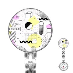 Graphic Design Geometric Background Stainless Steel Nurses Watch by Vaneshart