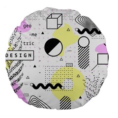 Graphic Design Geometric Background Large 18  Premium Flano Round Cushions by Vaneshart