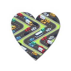 Urban-cars-seamless-texture-isometric-roads-car-traffic-seamless-pattern-with-transport-city-vector- Heart Magnet by Vaneshart