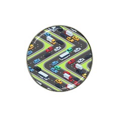 Urban-cars-seamless-texture-isometric-roads-car-traffic-seamless-pattern-with-transport-city-vector- Hat Clip Ball Marker (4 Pack) by Vaneshart