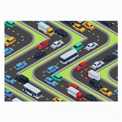 Urban-cars-seamless-texture-isometric-roads-car-traffic-seamless-pattern-with-transport-city-vector- Large Glasses Cloth by Vaneshart