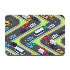 Urban-cars-seamless-texture-isometric-roads-car-traffic-seamless-pattern-with-transport-city-vector- Plate Mats by Vaneshart