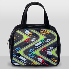 Urban-cars-seamless-texture-isometric-roads-car-traffic-seamless-pattern-with-transport-city-vector- Classic Handbag (one Side) by Vaneshart