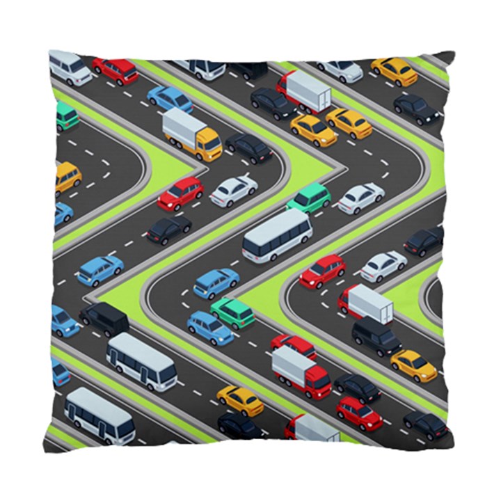 Urban-cars-seamless-texture-isometric-roads-car-traffic-seamless-pattern-with-transport-city-vector- Standard Cushion Case (One Side)