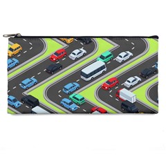 Urban-cars-seamless-texture-isometric-roads-car-traffic-seamless-pattern-with-transport-city-vector- Pencil Case by Vaneshart