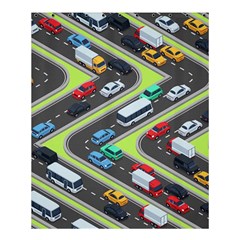 Urban-cars-seamless-texture-isometric-roads-car-traffic-seamless-pattern-with-transport-city-vector- Shower Curtain 60  X 72  (medium)  by Vaneshart