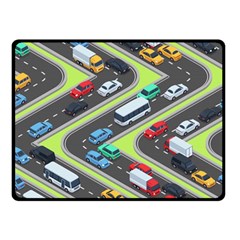 Urban-cars-seamless-texture-isometric-roads-car-traffic-seamless-pattern-with-transport-city-vector- Double Sided Fleece Blanket (small)  by Vaneshart