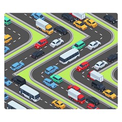 Urban-cars-seamless-texture-isometric-roads-car-traffic-seamless-pattern-with-transport-city-vector- Double Sided Flano Blanket (small)  by Vaneshart