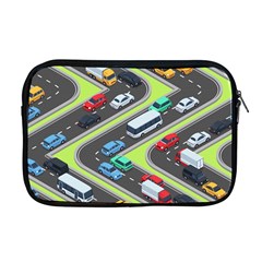 Urban-cars-seamless-texture-isometric-roads-car-traffic-seamless-pattern-with-transport-city-vector- Apple Macbook Pro 17  Zipper Case by Vaneshart