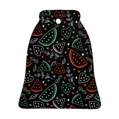 Seamless-vector-pattern-with-watermelons-mint -- Bell Ornament (two Sides) by Vaneshart