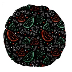 Seamless-vector-pattern-with-watermelons-mint -- Large 18  Premium Round Cushions by Vaneshart