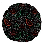 Seamless-vector-pattern-with-watermelons-mint -- Large 18  Premium Round Cushions Front