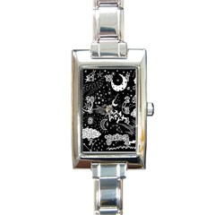 Vector-set-sketch-drawn-with-space Rectangle Italian Charm Watch by Vaneshart