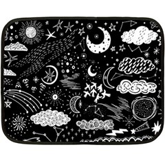 Vector-set-sketch-drawn-with-space Fleece Blanket (mini) by Vaneshart