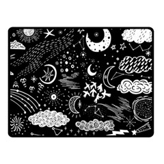 Vector-set-sketch-drawn-with-space Fleece Blanket (small) by Vaneshart