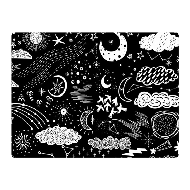 Vector-set-sketch-drawn-with-space Double Sided Flano Blanket (Mini) 