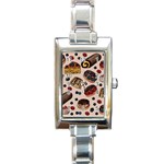 Seamless-pattern-with-sweet-cakes-berries Rectangle Italian Charm Watch Front