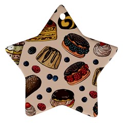 Seamless-pattern-with-sweet-cakes-berries Ornament (Star)