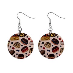 Seamless-pattern-with-sweet-cakes-berries Mini Button Earrings