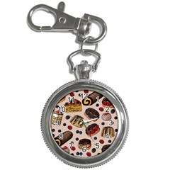 Seamless-pattern-with-sweet-cakes-berries Key Chain Watches