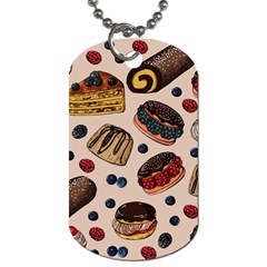 Seamless-pattern-with-sweet-cakes-berries Dog Tag (One Side)