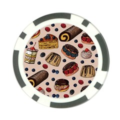 Seamless-pattern-with-sweet-cakes-berries Poker Chip Card Guard (10 pack)