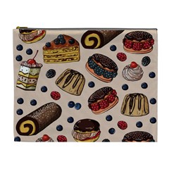 Seamless-pattern-with-sweet-cakes-berries Cosmetic Bag (XL)