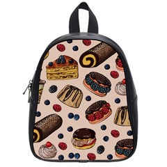 Seamless-pattern-with-sweet-cakes-berries School Bag (Small)