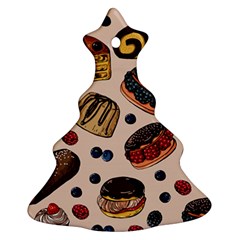 Seamless-pattern-with-sweet-cakes-berries Ornament (Christmas Tree) 